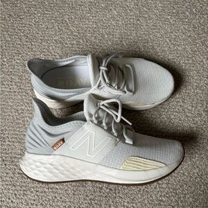 New Balance Light Gray and cream Running Shoes